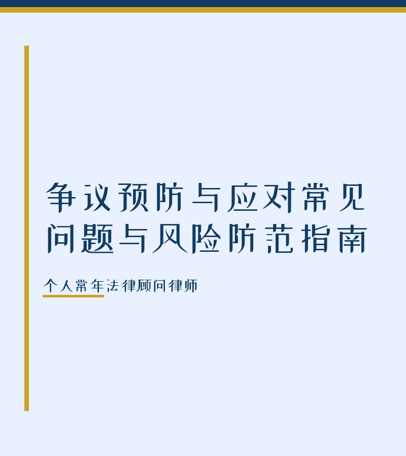 争议预防与应对常见问题与风险防范指南